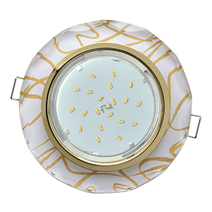 Ecola GX53 H4 Glass Круг вогнутые грани золото - золото на белом 38x126