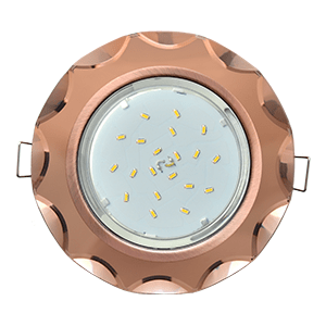 Ecola GX53 H4 Glass черненая медь - янтарь 38x126