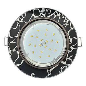 Ecola GX53 H4 Glass Круг хром - хром на черном 38x126