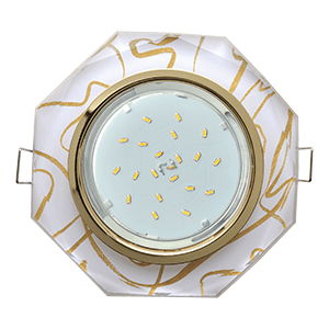 Ecola GX53 H4 Glass золото - золото на белом 38x133