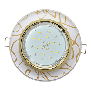 Ecola GX53 H4 Glass Круг золото - золото на белом 38x126